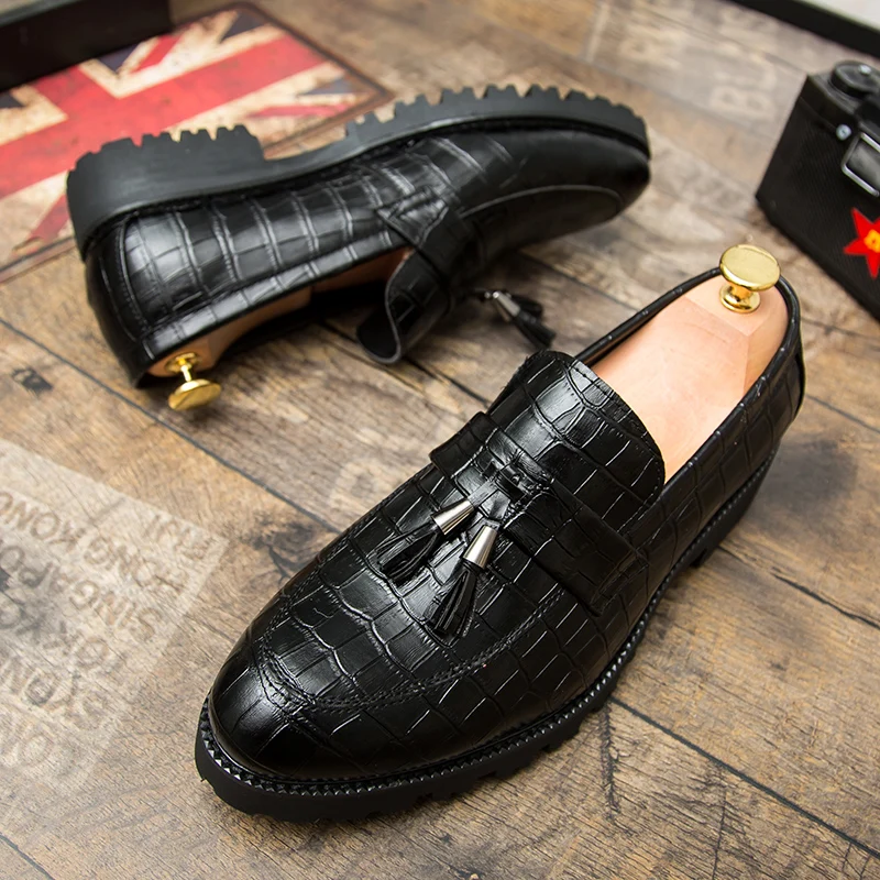 fashion snake skin platform men shoes patent leather luxury brand tassel wedding dress foowear fish brogue oxford shoes for men (56)