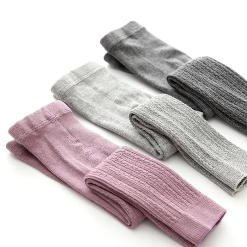 Baby Boys Girls Legging Winter Cotton Knitted Legging Pantyhose Solid Color Grey Black Panty