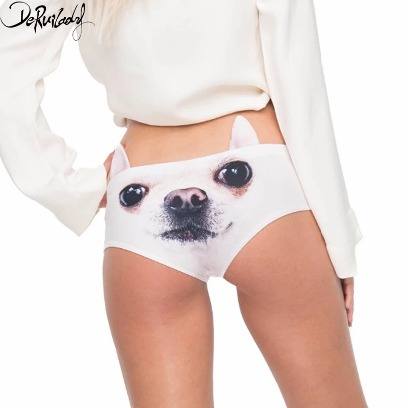

Deruilady Fashion Animal Briefs Cartoon 3D Printing With Ears Panties Women Breathable Underwear Women Sexy Lingerie Panties