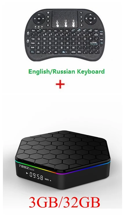 T95Z Plus Smart tv Box 2G/16G 3g/32G Amlogic S912 Android 7,1 шестигранный корпус Отображение времени Bluetooth 5G двойной wifi 3D 4K 1000M LAN - Цвет: 3GB 32GB I8 Keyboard