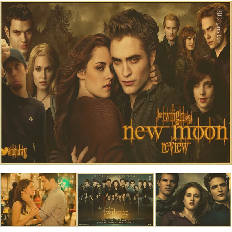 

wall sticker movie poster The Twilight Saga poster and huntsman Paint Kraft Paper Retro Bar Cafe Living Room Wallpaper