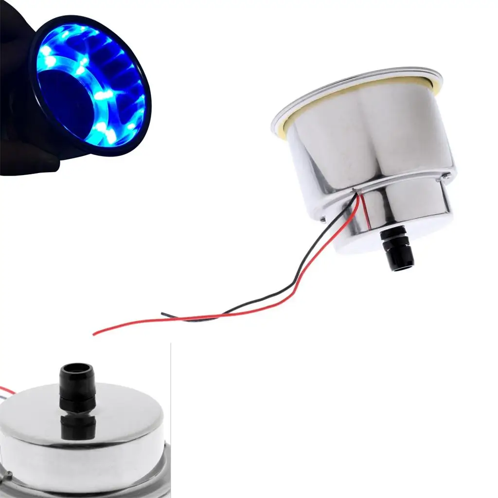 

Blue LED Light Stainless Steel Water Cup Drink Bottle Holder with Drain for Marine Boat RV Yacht Car Camper Caravan