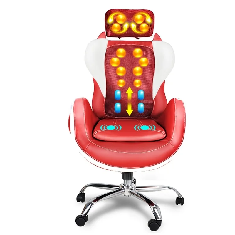 Electric Heating Vibration Back Massage Chair Office Neck Shiatsu Pain