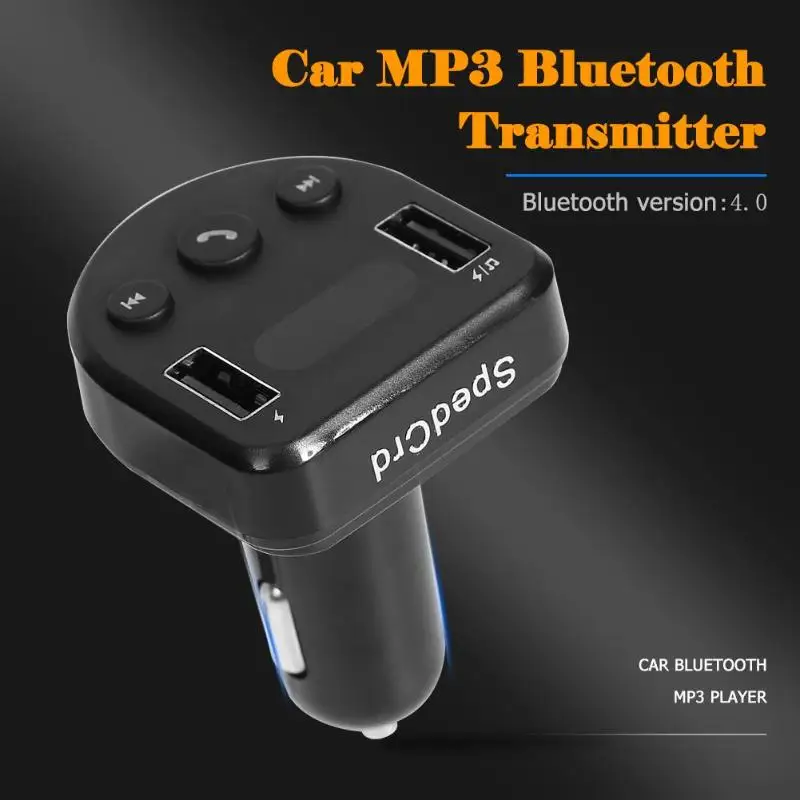 Автомобильный комплект громкой связи Bluetooth fm-передатчик mp3-плеер аудио адаптер 2.1A+ 1A USB адаптер быстрого зарядного устройства для мобильного телефона