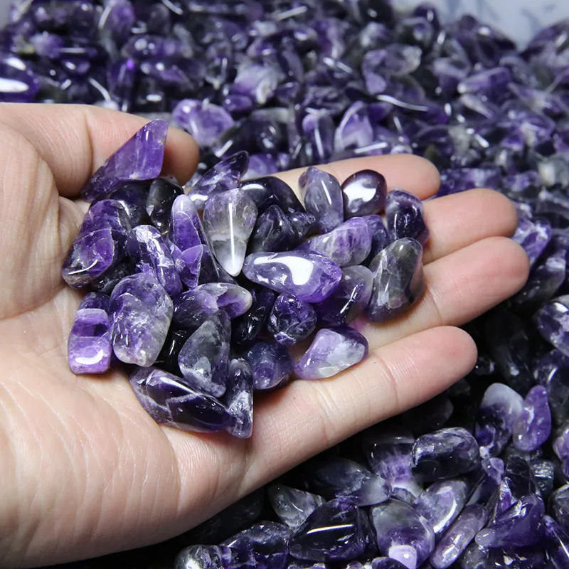 

50g Natural Amethyst Purple Crystals Quartz Gravel Stone Buddhist Minerals Wolf Teeth Wand Fish tank Specimen Fengshui