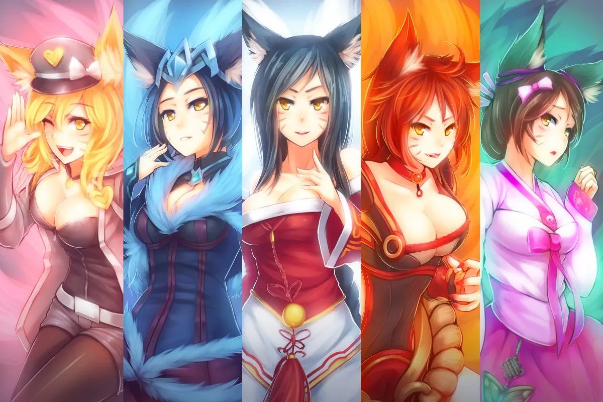 Оригинальный стандартный плакат (доступная рамка) LOL Ари девять-tailed fox girl PDM703