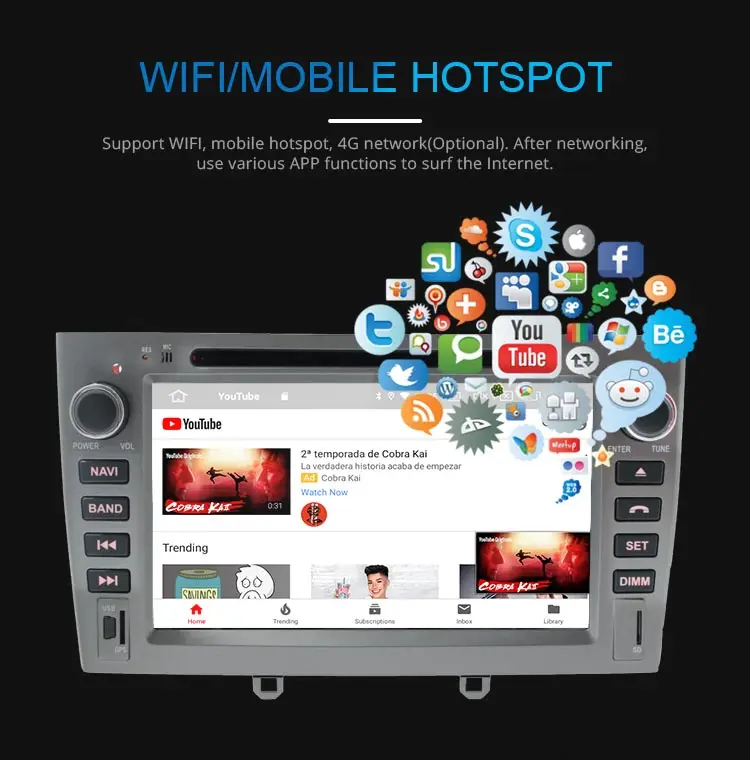 Excellent JDASTON Android 9.0 Car DVD Player For PEUGEOT 408/308/308SW WIFI Multimedia GPS Navigation 2 Din Car Radio 4GB RAM Stereo Audio 5