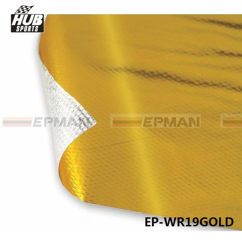 39" x 47" SELF ADHESIVE REFLECT A GOLD HEAT WRAP BARRIER FOR THERMAL RACING ENGINE  EXHAUST For Toyota HU-WR19GOLD