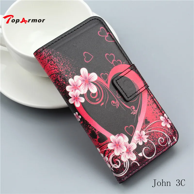 

TopArmor Color Painted PU Leather Flip Phone Cover For Lenovo A5000 Wallet Stent phone Shell For Lenovo A 5000 Phone Case Bags