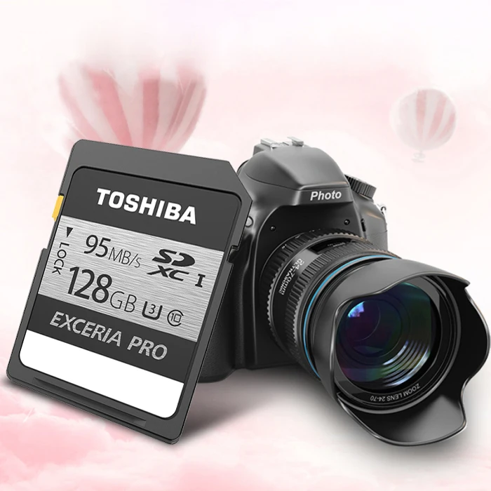 Toshiba Exceria Pro N401 sd карта, 32 ГБ, 128 ГБ SDHC/SDXC скорость считывания: до 95 МБ/с. слот для карт памяти 64 ГБ 10 класса UHS-I для цифрового однообъективного зеркального фотоаппарата