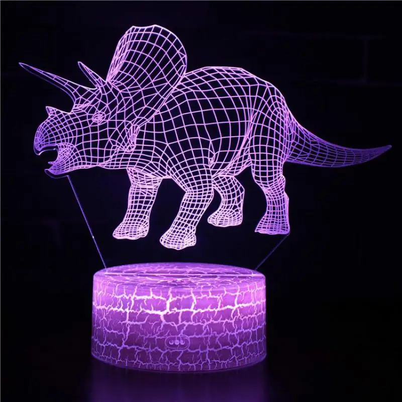 Бушующий Раптор тираннозавр рекс все виды динозавров с 7 цветов светильник для украшения дома лампа Оптическая иллюзия Прямая поставка - Испускаемый цвет: Dinosaur 8
