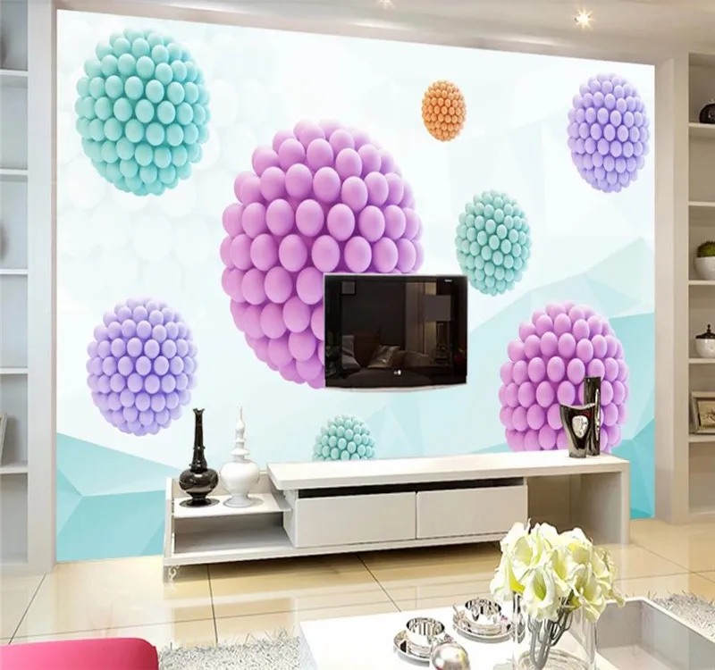 Custom wallpaper HD abstract space polygon ball 3D TV background wall - silk waterproof material Custom wallpaper HD abstract space polygon ball 3D TV background wall - silk waterproof material