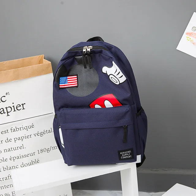 2018 Disney Mickey Mouse Bag Plush Backpack Casual Girls School Bag