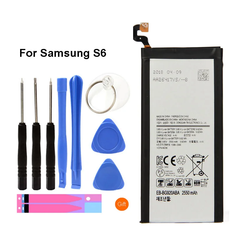 Оригинальный запасной EB BG920ABE батареи для Samsung GALAXY S6 SM G920 G920F G920i G920A G920V G9200 G9208 G9209