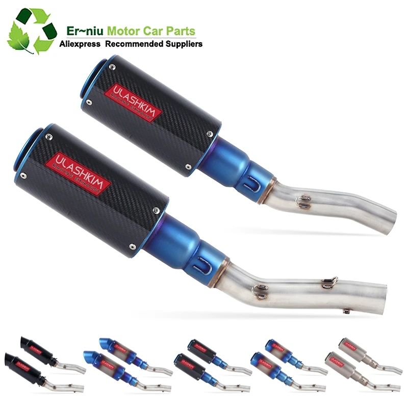 

Motorcycle Full Exhaust Escape System + Modified Link Contact middle pipe Round Muffler for kawasaki Z1000 2010-2016