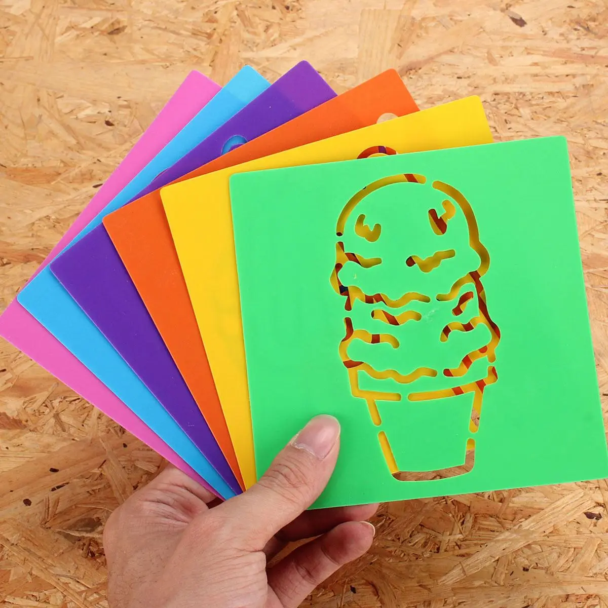 6 pz Plastica Colorati Per Bambini Panti Modello di apprendimento Tavolo Da Disegno Giocattolo Educazione Stencil Giocattoli Per Bambini Favor Regalo Ice