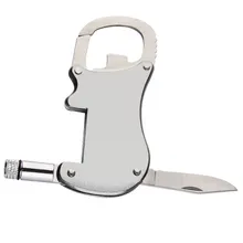 Питьевой Multi Tool Нержавеющей Стали Светодиодные Открывалка Брелок Открытый Отдых