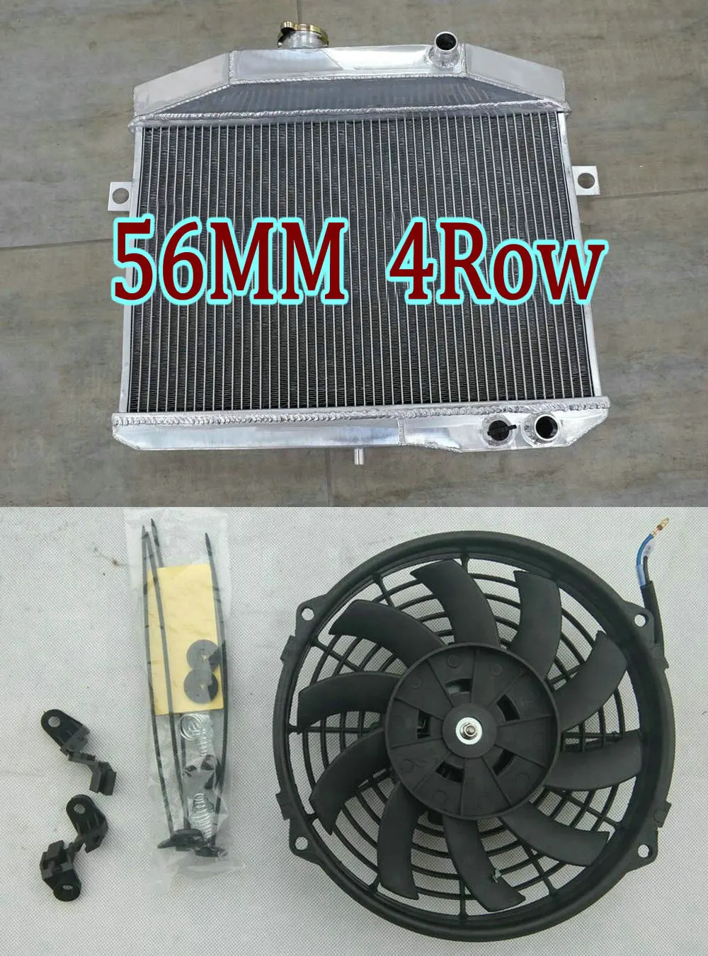4Row Aluminum Radiator + FAN for Volvo Amazon P1800 GT 1800 S E B18 B20