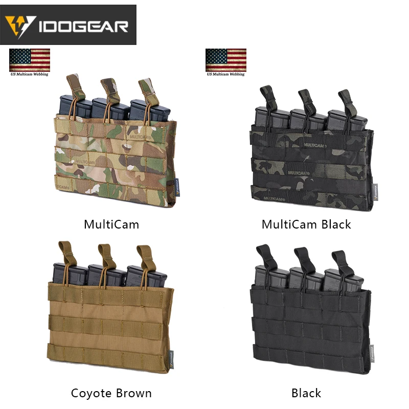 

IDOGEAR Triple Magazine Pouch 5.56 Mag Pouch Open Top Army Airsoft Gear Wargame Military Tactical Magazine Pouches 3526