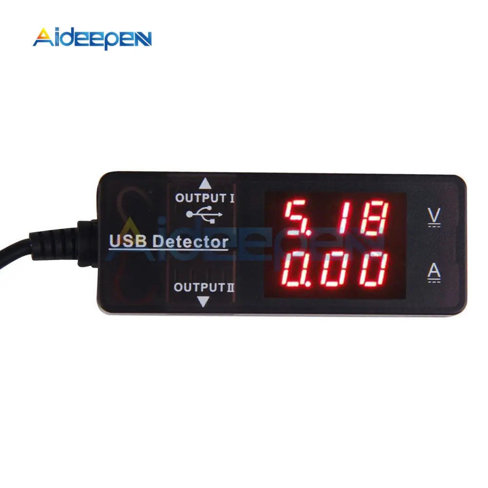 

Electronic Accessories LED Digital Voltage Meters USB Charger Doctor Voltage Current Meter Tester Power Detector Red Red