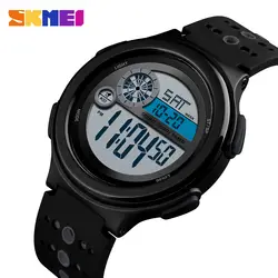 SKMEI Спорт на открытом воздухе цифровые часы для Для мужчин Лидирующий бренд Водонепроницаемый Фитнес часы силиконовые военные Наручные