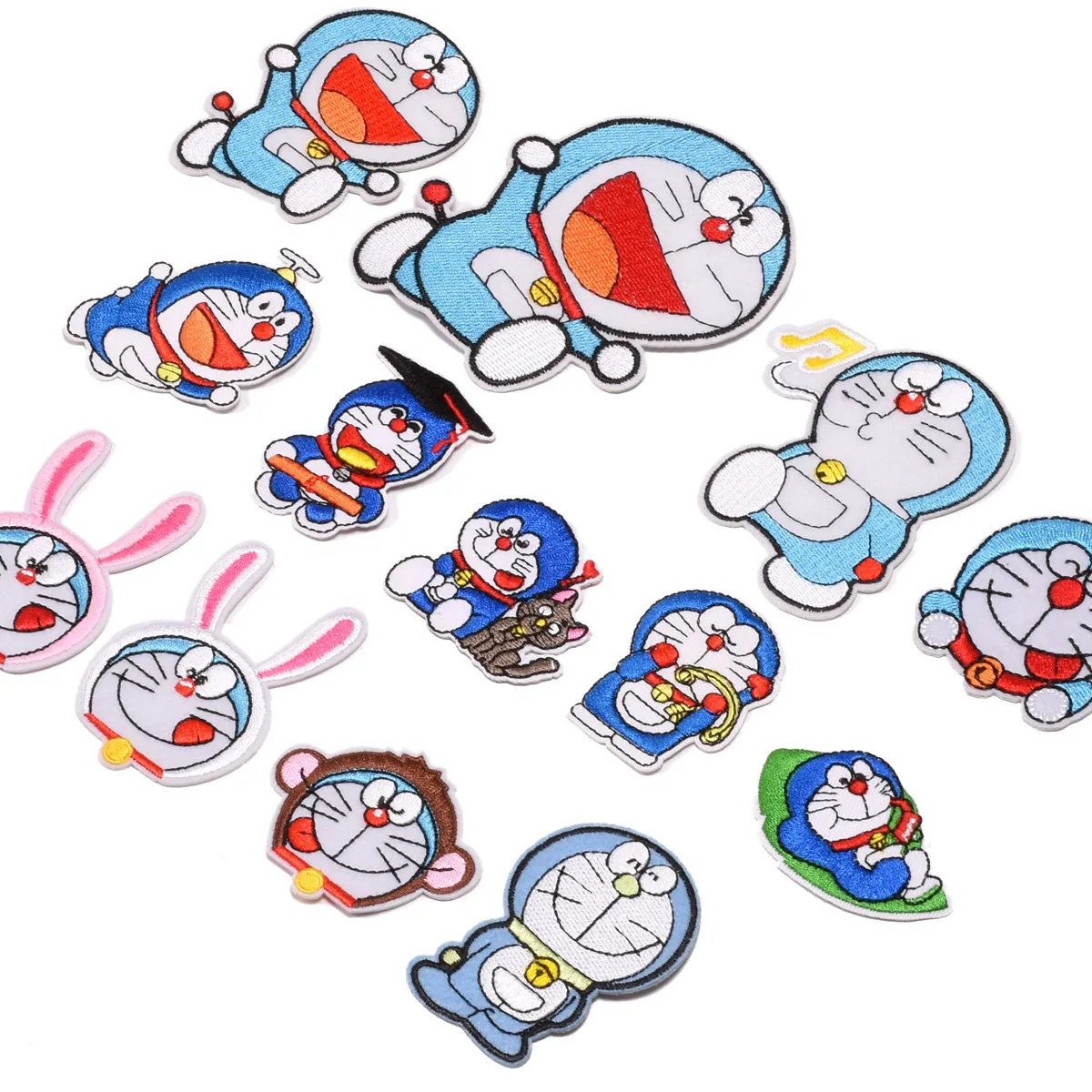 Изысканные Мультяшные нашивки с пайетками Doraemon, нашивка со звездами из фильма «Железный патчи» для одежды, детская одежда, наносимые с помощью утюга наклейки «сделай сам»