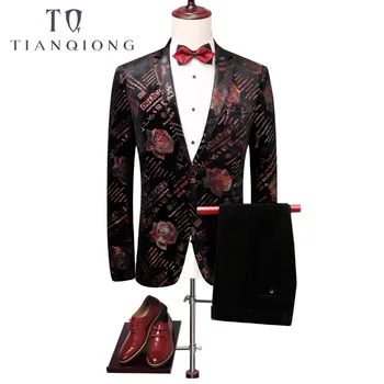 

TIAN QIONG Men Tuxedo Suit Slim Fit 2018 Slim Fit Groom Wedding Suit Latest Coat Pant Designs 5XL Mens Prom Suits Brand Clothing