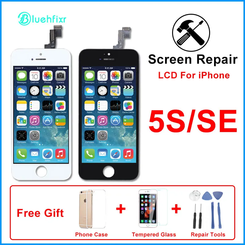 Без битых пикселей экран для iPhone 5S SE 6 6S Plus LCD с сенсорным экраном ремонт 7 8 ЖК