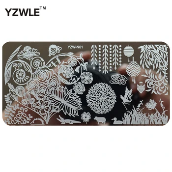 

YZWLE 6cmx12cm Series Stainless Steel DIY Stamping Nail Art Image Plates Template For Manicure Salon #YZW-N01