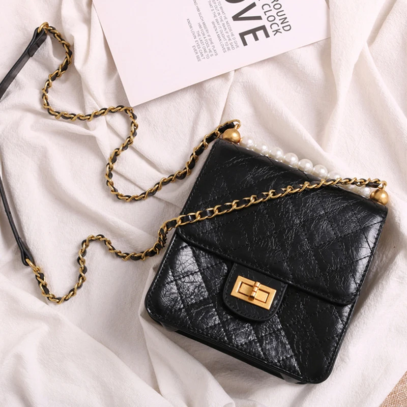 

Casual Small Genuine Leather Crossbody Bags For Women High Quality Mobile Phone Shoulder Bag Chain Girls Purse Bolsas Feminina