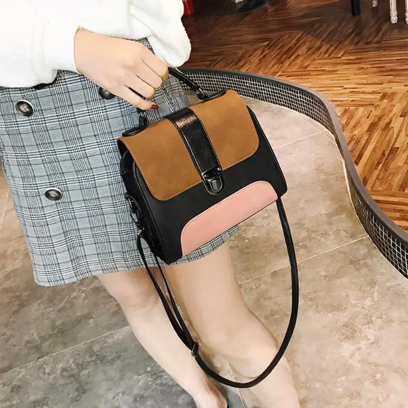 Женская сумка-мессенджер из искусственной кожи, сумка через плечо, сумка в стиле пэчворк, цветная модная сумка на плечо, женская маленькая сумочка с верхней ручкой, клатчи