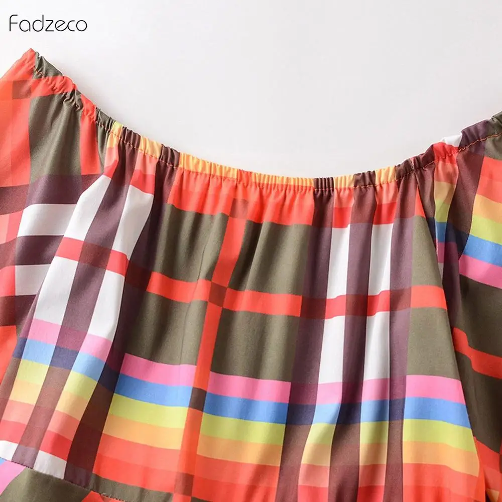 Женское платье Fadzeco с открытыми плечами коллекция 2019 года Дашики элегантное