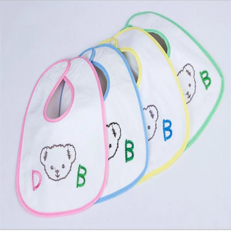 Authentic Bear embroidered bib baby Waterproof bibs Infant eating