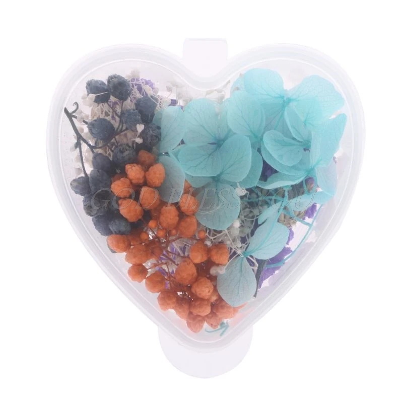 

1 Box Dried Flowers Nail Decoration Mixed Preserved Flower With Heart-Shaped DIY 3D Nail Art Decoration