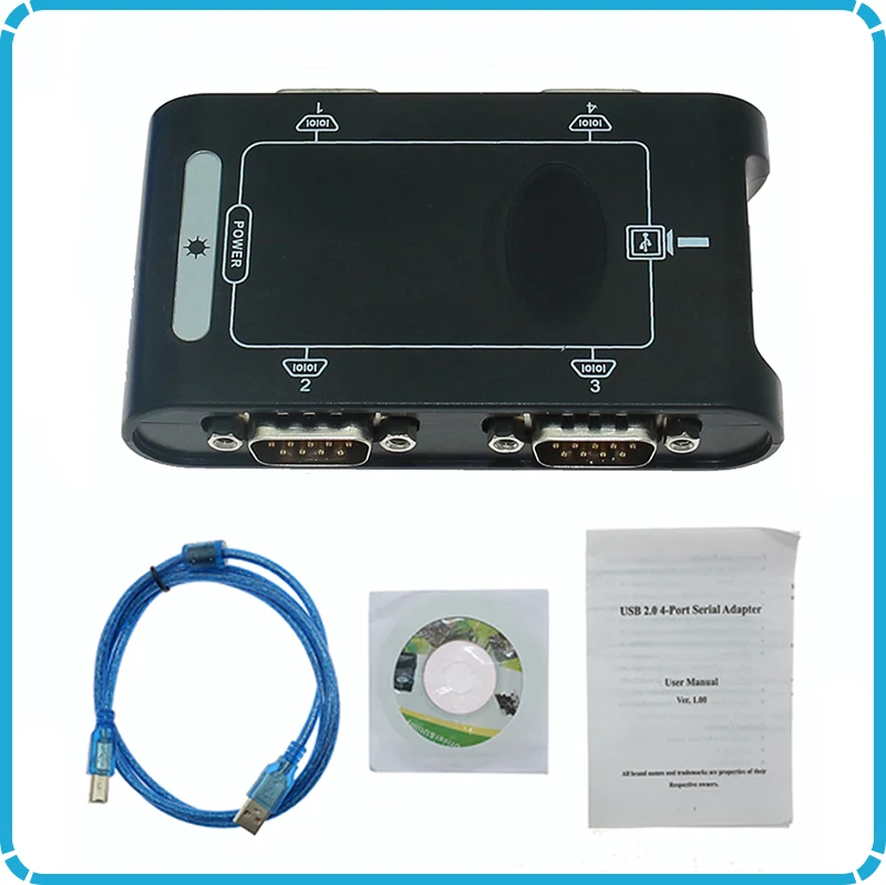 Оптовая продажа 9Pin USB2.0 до 4 портов RS232 Серийный DB9 COM разъемы контроллера USB адаптер