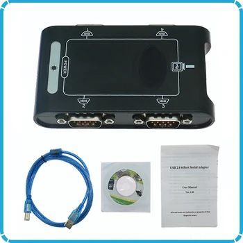

Wholesale 9Pin USB2.0 to 4 ports RS232 Serial DB9 COM Controller Connectors USB RS232 Adapter Hub converter