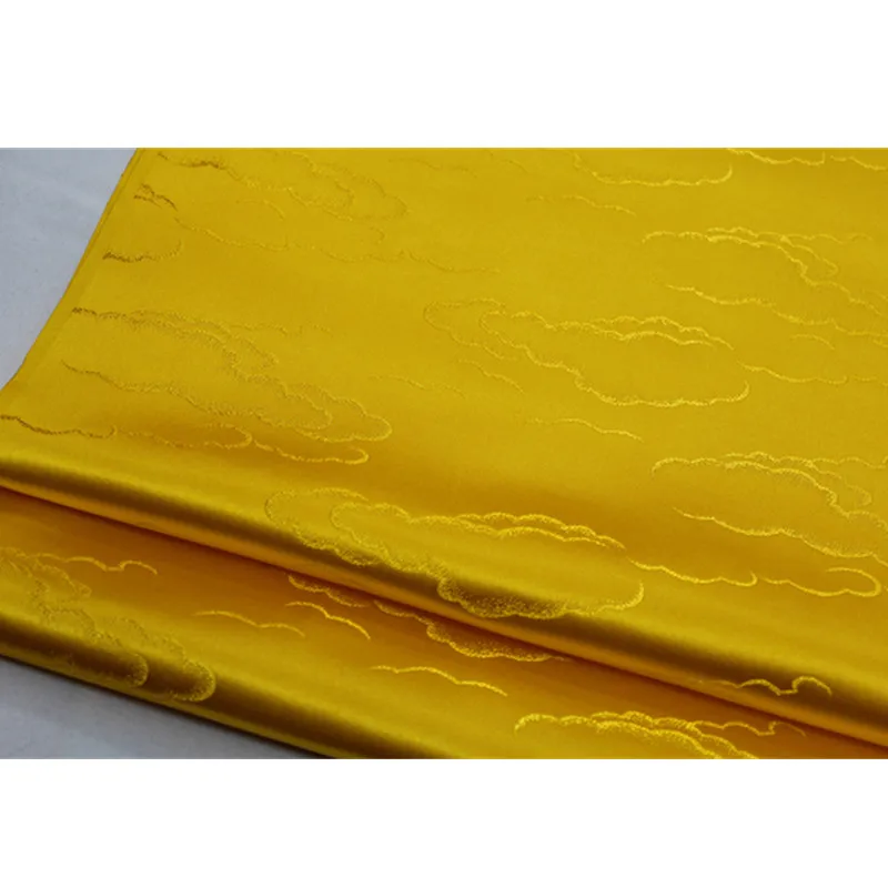 CF589 китайский узор облака золотой жаккард парча ткань китайский Cheongsam Одежда Ткань буддизм Ткань DIY Швейные материалы