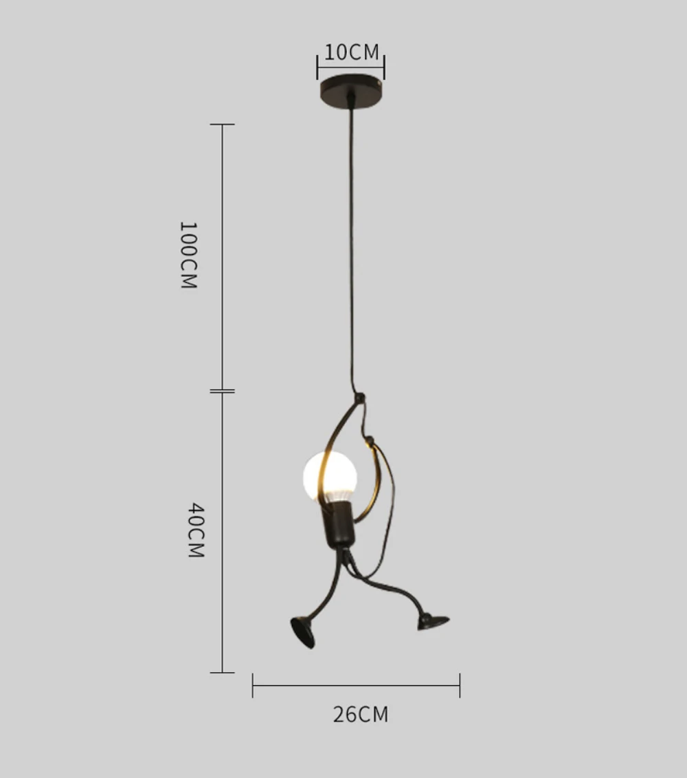 Современная Подвесная лампа для маленького человека, элегантная вешалка для дома, внутренний светильник, художественный декоративный подвесной светильник