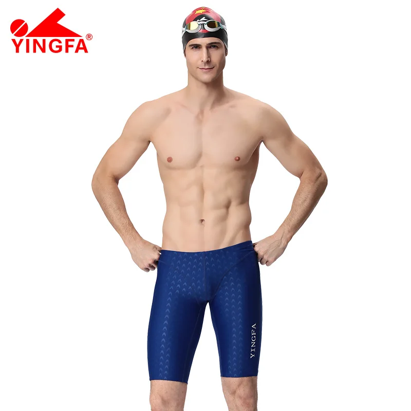 Мужские плавки Yingfa Fina оранжевые для плавания профессиональные спортивные