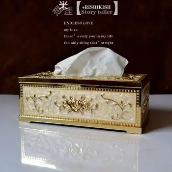 

Boutique special European tissue boxes, gold white metal paper towels, napkins, paper boxes, hotels, home accessories