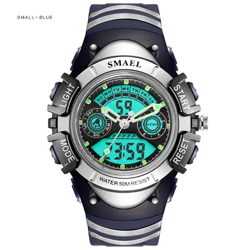 S Blue SMAEL детский светодиодный дисплей цифровые часы 30 м водонепроницаемые детские спортивные часы многофункциональные электронные студенческие наручные часы для мальчиков и девочек - Цвет: S Blue