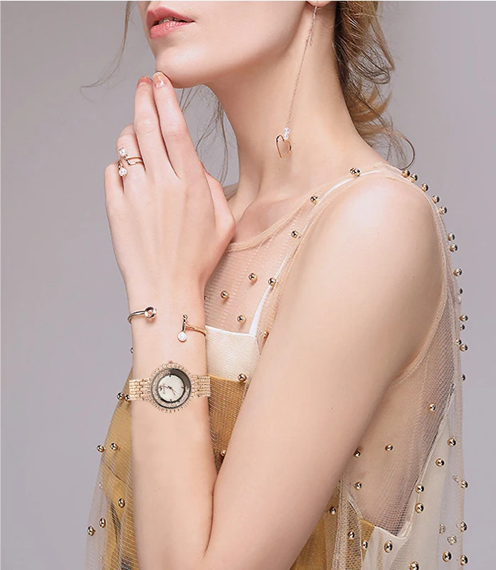 

2019 New Watches Zonmfei Brand Women's Wristwatches Fashion rhinestones Watch Dial Meshed Gold/Rose gold/silver/Black Clock