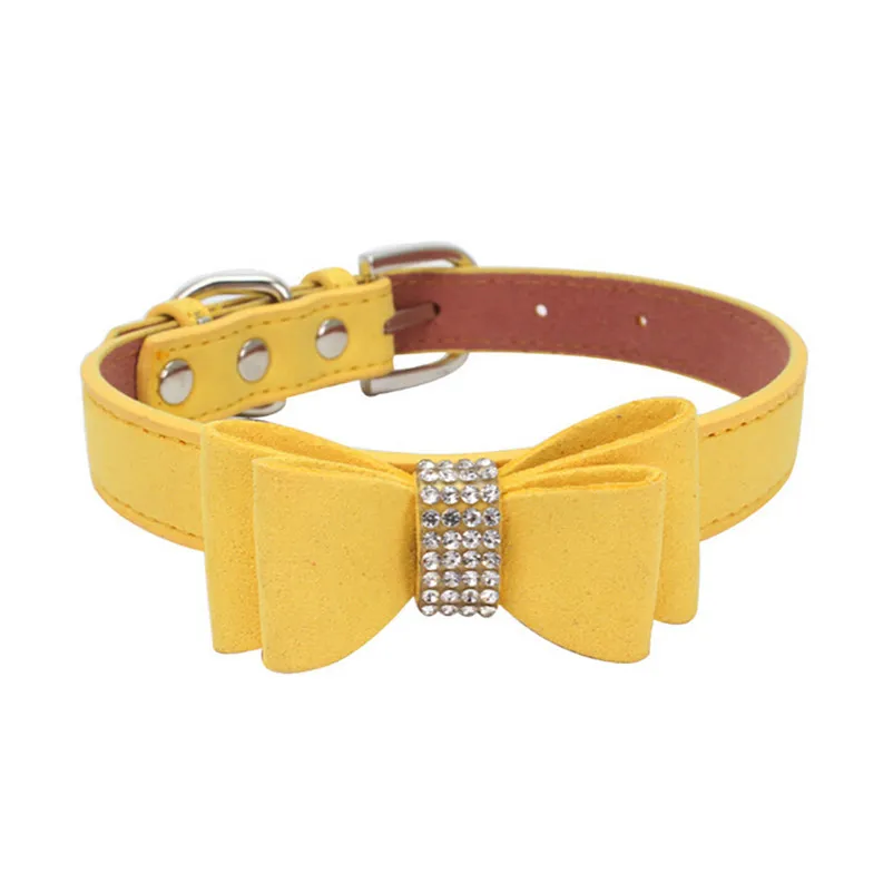 Fashion Cute collar for cats Exquisite Adjustable Bowknot Diamond Dog Pet Accessories pet Product Leash and Harnesses A14 (8)