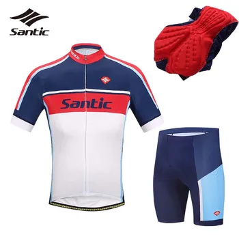 

Santic Cycling Jeresy Set Men Short Sleeve Bicycle Clothing Summer Anti-pilling Cycling Kit Breathable Road Bike Clothes