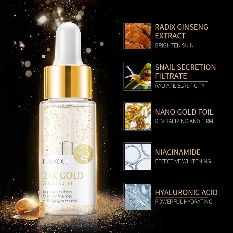 LAIKOU основа для макияжа увлажняющая эссенция 24k Gold Elixir контроль масла Профессиональная Матовая сыворотка серия брендовая основа праймер 1 шт