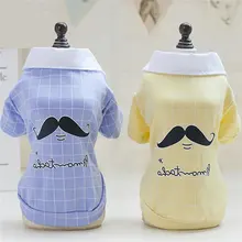 Элегантная одежда с принтом в виде собак Летнее клетчатое бородатый лук Футболка с принтом джентльмен роскошные женские короткий рукав куртка с лацканами для маленький щенок
