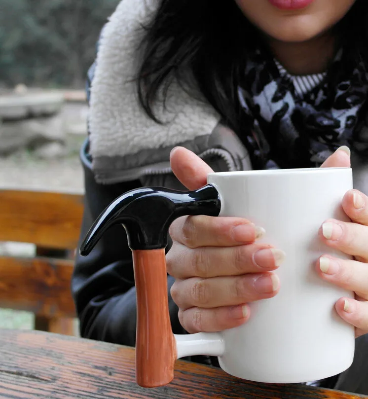 Funny Hammer Shaped Water Cup Ceramic Mug Coffee Mugs Hammer Tool