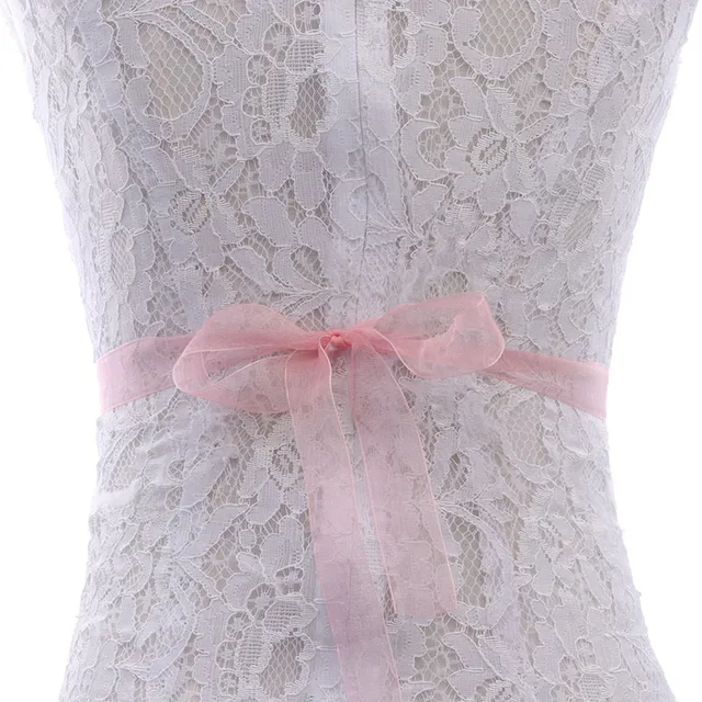 MissRDress Rose Gold Rhinestones Bridal Belt Crystal Wedding Belt Pearls Wedding Sash For Bridal Bridesmaid Dresses JK844 Blush organza