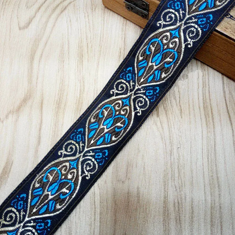 2 PPCrafts 1-1/" 32 мм Высококачественная атласная жаккардовая кружевная лента для ручного шитья рюкзаки для одежды шторы украшения кружева - Цвет: 2