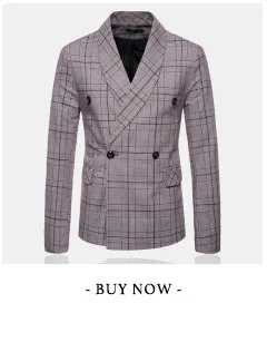 Для мужчин одна кнопка блейзер с принтом Свадебные Повседневное Осень Slim Fit Куртка Высокое качество модные большой Размеры M-6XL серый